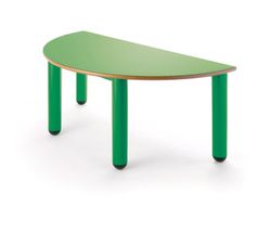 Mesa infantil semicircular com pés de polipropileno em 4 cores
