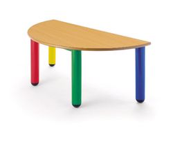Mesa infantil semicircular com pés de polipropileno em 4 cores