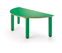 Mesa infantil semicircular com pés de polipropileno em 4 cores