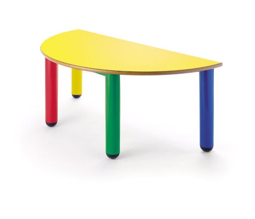 Mesa infantil semicircular com pés de polipropileno em 4 cores