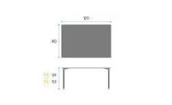 Mesa KIDDY G. 120 x 80 cm. Dos tallas