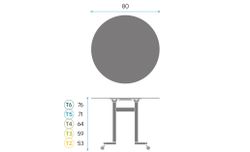 Mesa redonda TEAM Rotulable. Dos tamaños y cinco tallas