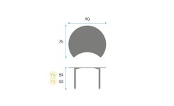 Mesa tipo eclipse KIDDY E. Diámetro de 90 cm. Dos tallas