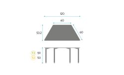 Mesa trapezoidal KIDDY T. 120 x 60 cm. Dos tallas