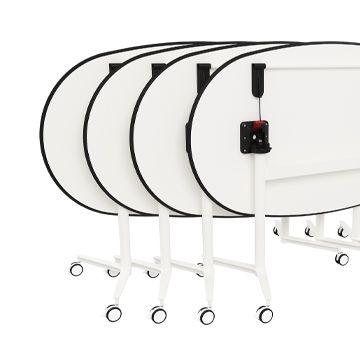 Mesa TWIST OVAL Rotulable. Dos tamaños y cinco tallas