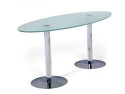 Mesas auxiliares de cristal y cromado