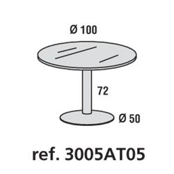 Tables de réunion circulaires, base supérieure