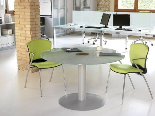 Tables de réunion circulaires, base supérieure