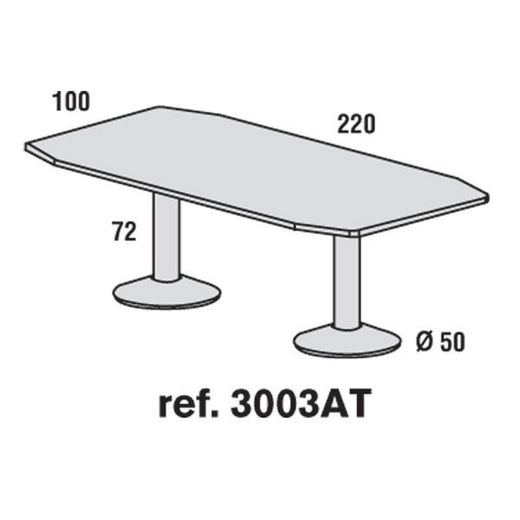 Mesas de reunión rectangulares y pies de copa
