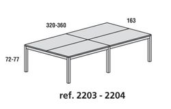 Tables carrées ou droites doubles et de réunion.