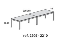 Tables carrées ou droites doubles et de réunion.