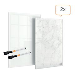 Pack de deux mini bloc-notes pour Nobo verre blanc quadro 230x152 mm