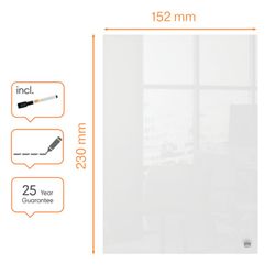 Pack de deux mini bloc-notes pour Nobo verre blanc quadro 230x152 mm
