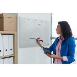 Nobo Mini Table ou Mur Semainier Transparent Acrylique Blanc Quadro Planner A3