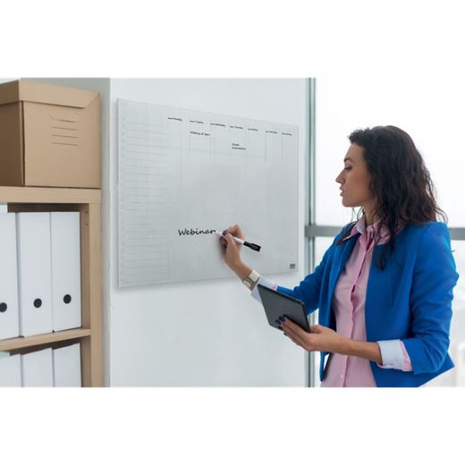 Nobo Mini Table ou Mur Semainier Transparent Acrylique Blanc Quadro Planner A3