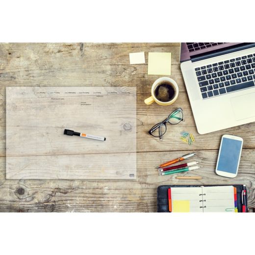 Nobo Mini Table ou Agenda Semainier en Acrylique Transparent Blanc A4 Mural