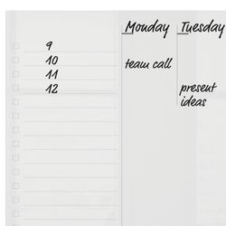 Nobo Mini Table ou Agenda Semainier en Acrylique Transparent Blanc A4 Mural