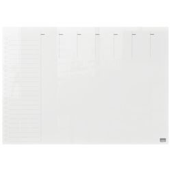 Nobo Mini Table ou Agenda Semainier en Acrylique Transparent Blanc A4 Mural
