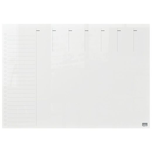 Nobo Mini Table ou Agenda Semainier en Acrylique Transparent Blanc A4 Mural