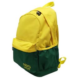 Mochila de série de dois tons amarelo/verde
