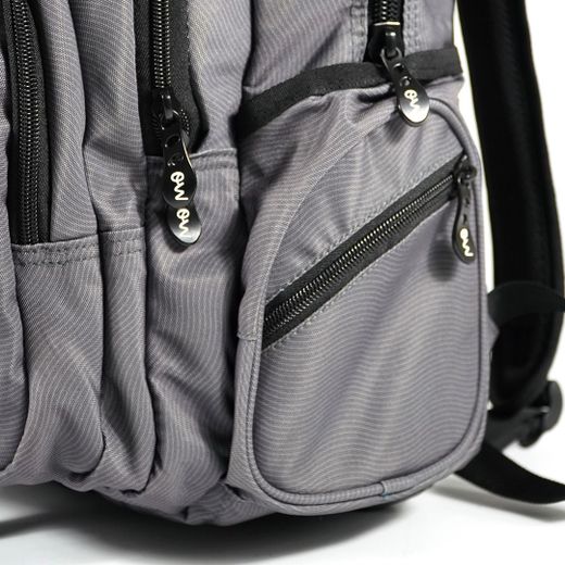 Mochila Multizipper Gris Olas