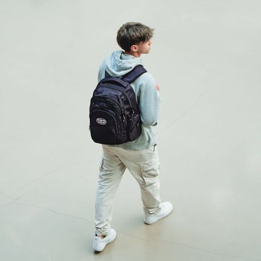 Mochila Multizipper Gris Olas