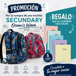 Mochila secundária acolchoada série Coral