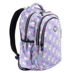 Sac à Dos Secondaire Matelassé Gris Fleurs Série