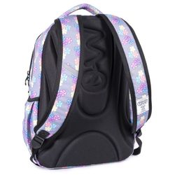 Sac à Dos Secondaire Matelassé Gris Fleurs Série