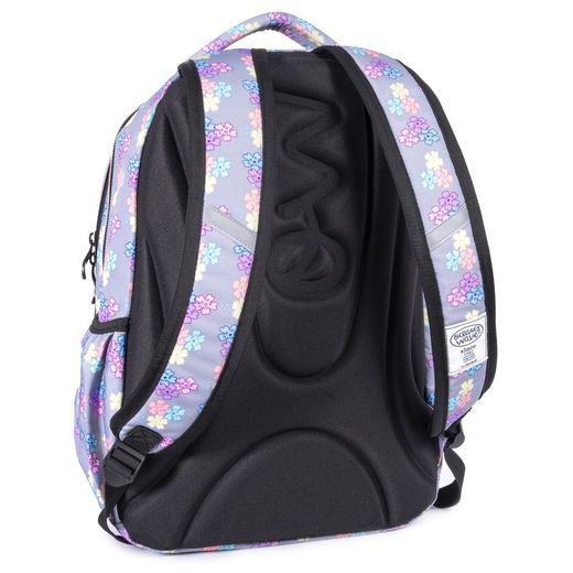 Sac à Dos Secondaire Matelassé Gris Fleurs Série