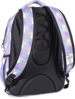 Sac à Dos Secondaire Matelassé Gris Fleurs Série