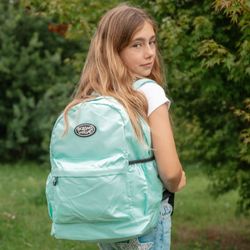 Mochila tendência básica em verde turquesa