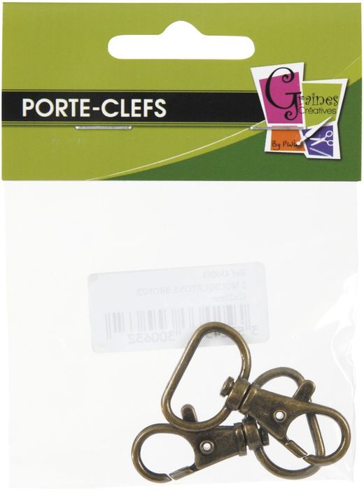 Mosquetões 42x25 mm 2 unidades Bronze