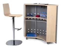 Comptoir circulaire en mélamine pour réception