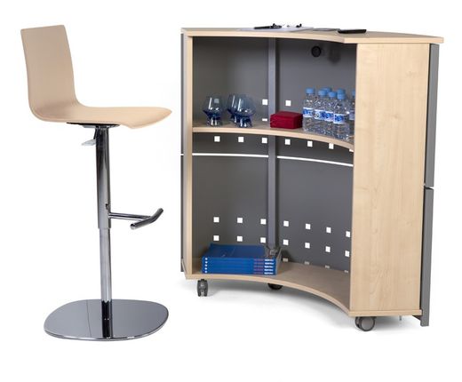 Comptoir circulaire en mélamine pour réception