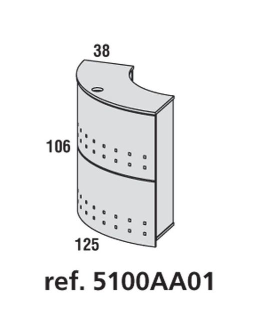 Comptoir circulaire en mélamine pour réception