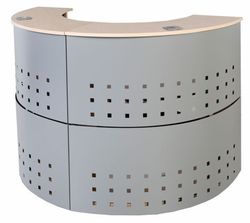 Comptoir circulaire en mélamine pour réception