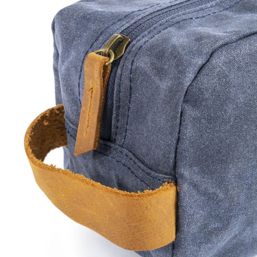 Trousse de toilette en toile bleue