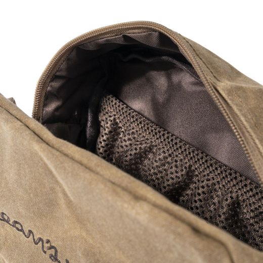 Trousse de toilette en toile camel