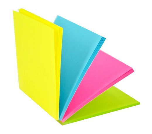 Notes autocollantes MAGIC couleurs néon 76x76 mm