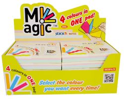 Notes autocollantes MAGIC couleurs pastel 76x76 mm