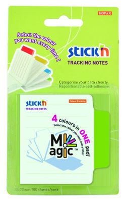 Notes autocollantes lignées blanches MAGIC 70 x 70 mm