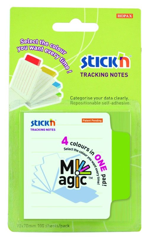 Notes autocollantes lignées blanches MAGIC 70 x 70 mm