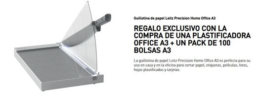 Office ILAM A3 + bolsas = Regalo guillotina Leitz Home Office A3