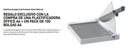 Office ILAM A4 + bolsas = Regalo guillotina Leitz Home Office A4