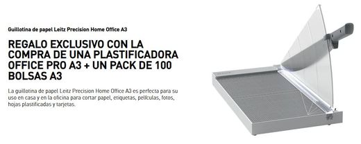 Office PRO ILAM A3 + bolsas = Regalo guillotina Leitz Home Office A3