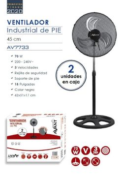 Pack 2 Ventiladores industriales de pie 45cm - 70W