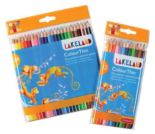 Pack 24 crayons de couleur Derwent Lakeland à pointe plus fine