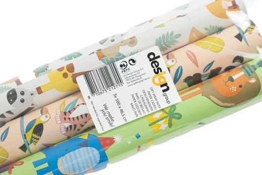 Pack de 3 rouleaux de papier Embrulho 5 mt pour Crianças