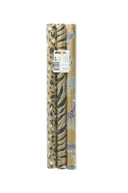 Pack 3 Rollos Papel de Regalo 5 mt Jungle